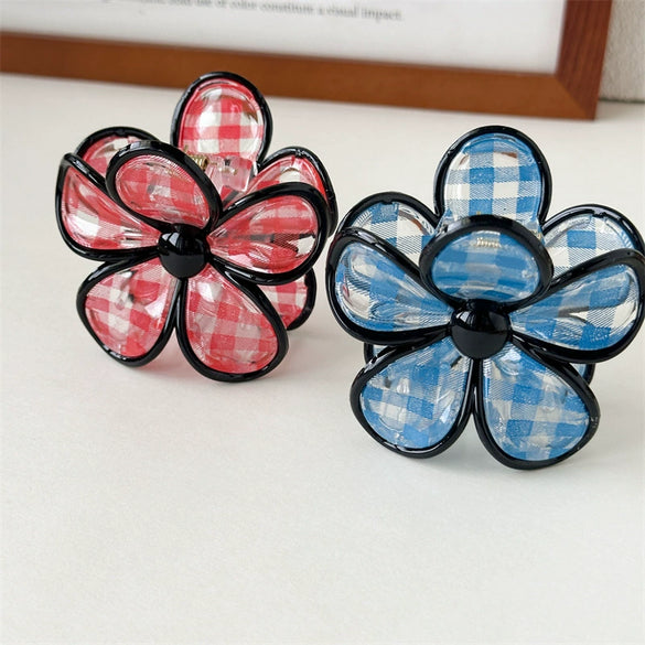 Plastic Handmade Flower Shark Hair Clip For Women Fashion Ol Style Head Accessories