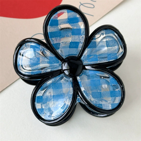 Plastic Handmade Flower Shark Hair Clip For Women Fashion Ol Style Head Accessories