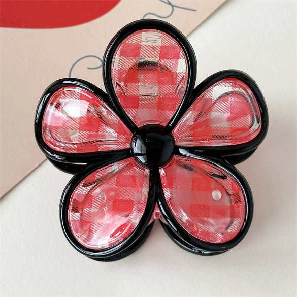 Plastic Handmade Flower Shark Hair Clip For Women Fashion Ol Style Head Accessories