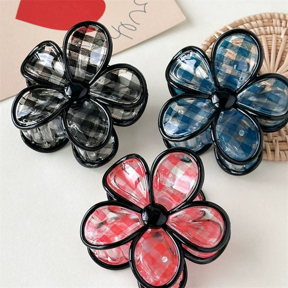 Plastic Handmade Flower Shark Hair Clip For Women Fashion Ol Style Head Accessories