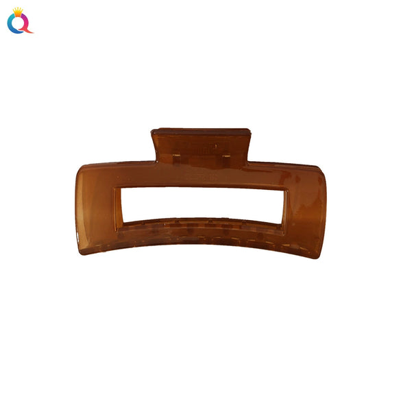 Plastic Handmade Square Grab Clip For Women With Simple Geometric Style And Plaid Styling