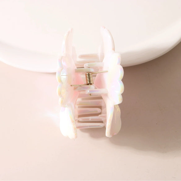 Plastic Heart Flower Hair Grab Clip Electroplated Minimalist Style Women's Headwear
