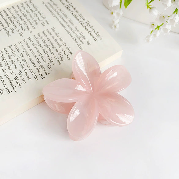 Plastic Heart Hairpin Handmade Cute Flower Candycolored Frangipani Stylish Girl's Hair Accessories