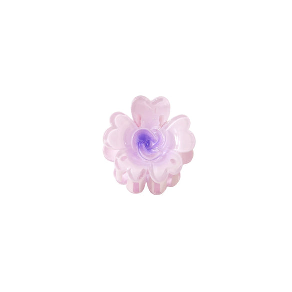 Plastic Heartshaped Petal Small Flower Hair Clips For Girls Painted Design