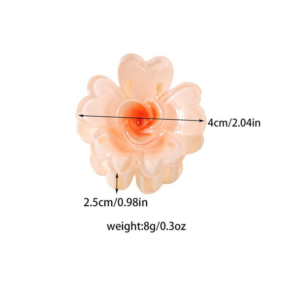 Plastic Heartshaped Petal Small Flower Hair Clips For Girls Painted Design