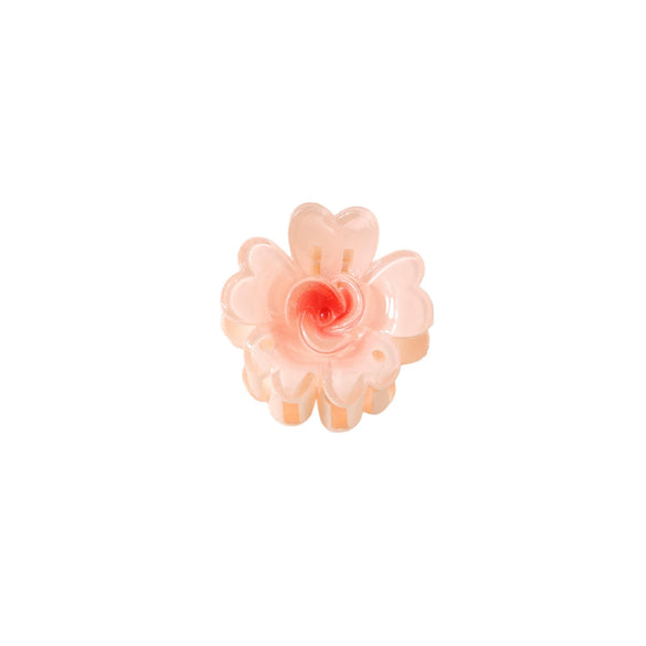 Plastic Heartshaped Petal Small Flower Hair Clips For Girls Painted Design