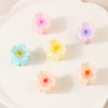 Plastic Heartshaped Petal Small Flower Hair Clips For Girls Painted Design