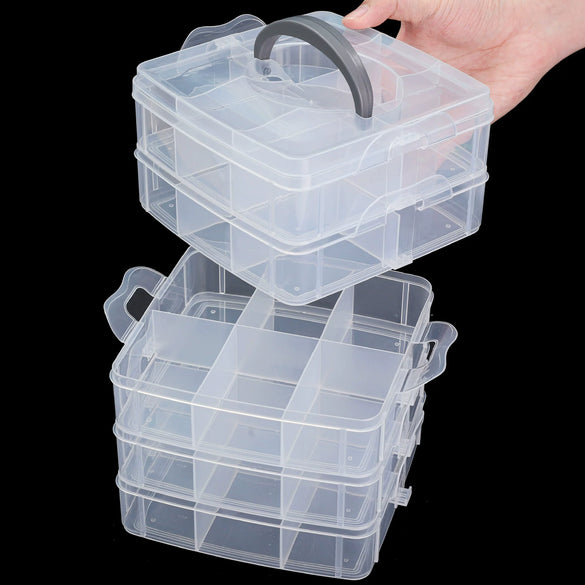 Plastic Jewelry Storage Box Multilayer Removable For Earrings Rings Lego Toys