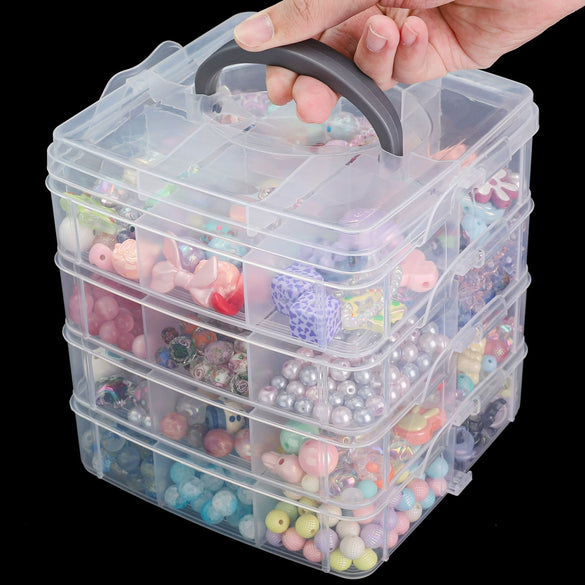 Plastic Jewelry Storage Box Multilayer Removable For Earrings Rings Lego Toys