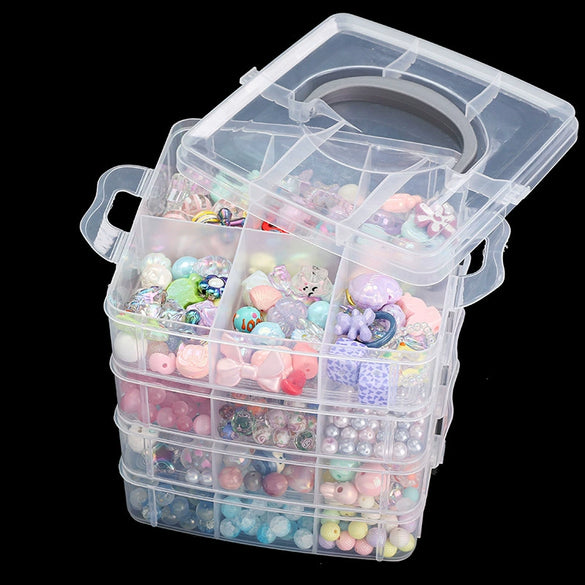 Plastic Jewelry Storage Box Multilayer Removable For Earrings Rings Lego Toys