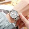 Plastic Mesh Belt Quartz Watch Heartshaped Casual Unisex