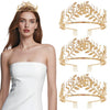Plastic Metal Leaf Crown Baroque Style Electroplating Headband Hair Accessories