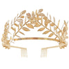 Plastic Metal Leaf Crown Baroque Style Electroplating Headband Hair Accessories