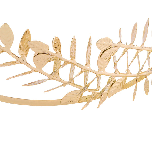 Plastic Metal Leaf Crown Baroque Style Electroplating Headband Hair Accessories