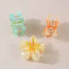 Plastic Plumeria Sweet Flower Baking Paint Hair Shark Clip Women's Hair Accessories
