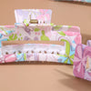 Plastic Rectangle Women's Grab Clip With Water Transfer Flower Printing