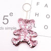Plastic Reflective Double Sided Sequin Puppy Animal Keychain Pendant