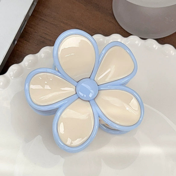 Plastic Resin Baking Paint Flower Stitching Women's Hair Grab Clip Hair Accessories