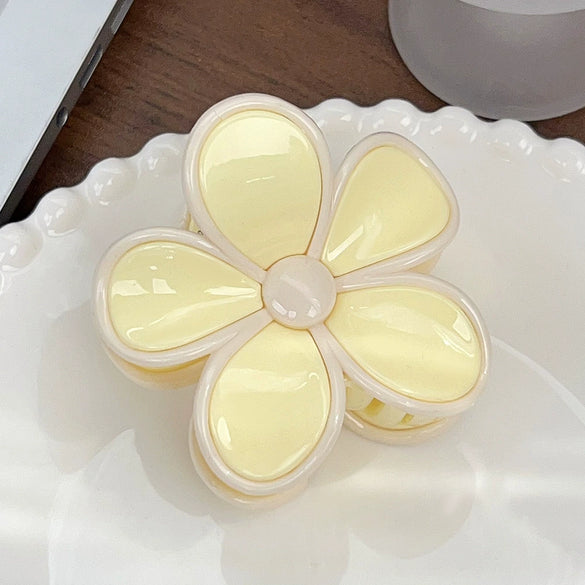 Plastic Resin Baking Paint Flower Stitching Women's Hair Grab Clip Hair Accessories
