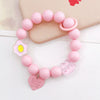 Plastic Resin Candycolored Bracelet Pendant Phone Lanyard With Plant Flowers Pattern And Baking Varnish Treatment