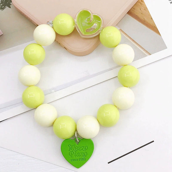Plastic Resin Candycolored Bracelet Pendant Phone Lanyard With Plant Flowers Pattern And Baking Varnish Treatment