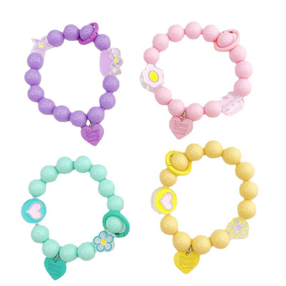 Plastic Resin Candycolored Bracelet Pendant Phone Lanyard With Plant Flowers Pattern And Baking Varnish Treatment