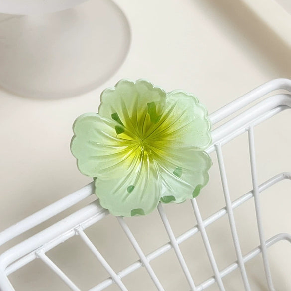 Plastic Resin Egg Flower Baking Paint Fresh Style Women's Hair Clip