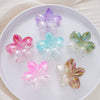 Plastic Resin Egg Flower Shark Clip Hair Grip Headdress With Baking Paint Colorful Plumeria Design Women's