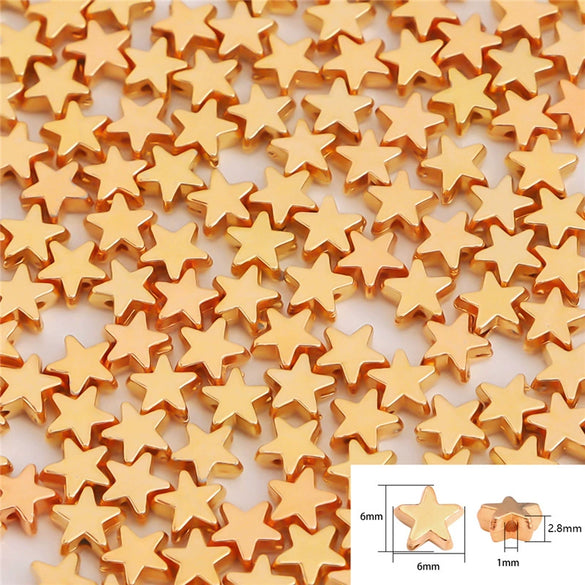 Plastic Resin Five Pointed Star And Flower Spacer Beads For Diy Necklace Bracelet Earrings Jewelry Accessories
