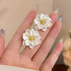 Plastic Resin Flower Ear Studs Electroplating Women's Pastoral Style