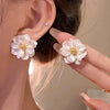 Plastic Resin Flower Ear Studs Electroplating Women's Pastoral Style
