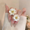 Plastic Resin Flower Ear Studs Electroplating Women's Pastoral Style