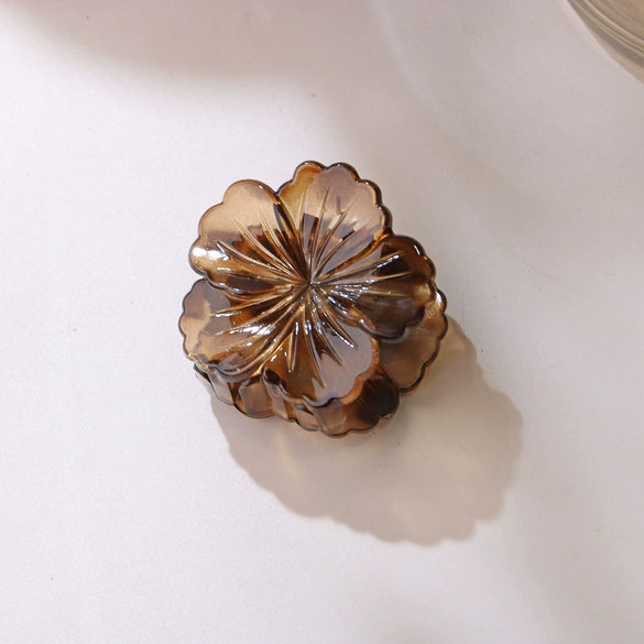 Plastic Resin Flower Hair Grab Clip Fashion Baking Paint Headwear For Women