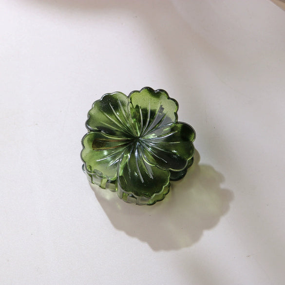 Plastic Resin Flower Hair Grab Clip Fashion Baking Paint Headwear For Women