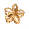 Plastic Resin Flower Hair Shark Clip With Painted Hollow Frosted Design For Women