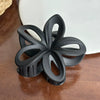 Plastic Resin Flower Hair Shark Clip With Painted Hollow Frosted Design For Women