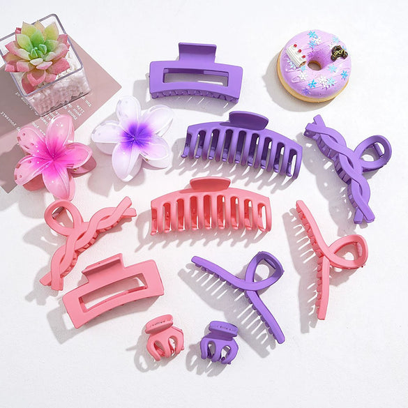 Plastic Resin Flower Hairpin Set With Baking Paint Women's Hair Accessories