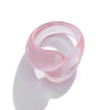 Plastic Resin Geometric Irregular Double Water Drop Electroplated Women's Ring