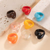 Plastic Resin Geometric Irregular Double Water Drop Electroplated Women's Ring