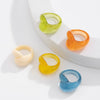 Plastic Resin Geometric Irregular Double Water Drop Electroplated Women's Ring