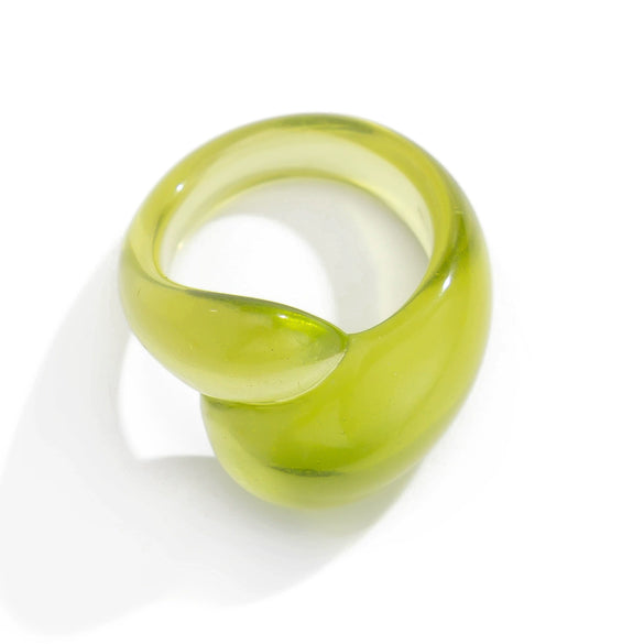 Plastic Resin Geometric Irregular Double Water Drop Electroplated Women's Ring