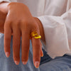 Plastic Resin Geometric Irregular Double Water Drop Electroplated Women's Ring