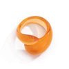 Plastic Resin Geometric Irregular Double Water Drop Electroplated Women's Ring