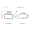 Plastic Resin Gradient Square Hollow Cloud Half Hair Clip For Women Uv Plated Simple Geometric Style