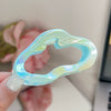 Plastic Resin Gradient Square Hollow Cloud Half Hair Clip For Women Uv Plated Simple Geometric Style