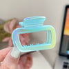 Plastic Resin Gradient Square Hollow Cloud Half Hair Clip For Women Uv Plated Simple Geometric Style