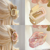 Plastic Resin Gradient Square Hollow Cloud Half Hair Clip For Women Uv Plated Simple Geometric Style