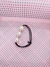 Plastic Resin Hair Ring With Rabbit Ears Bow Pearl For Women Handmade High Elastic Headband