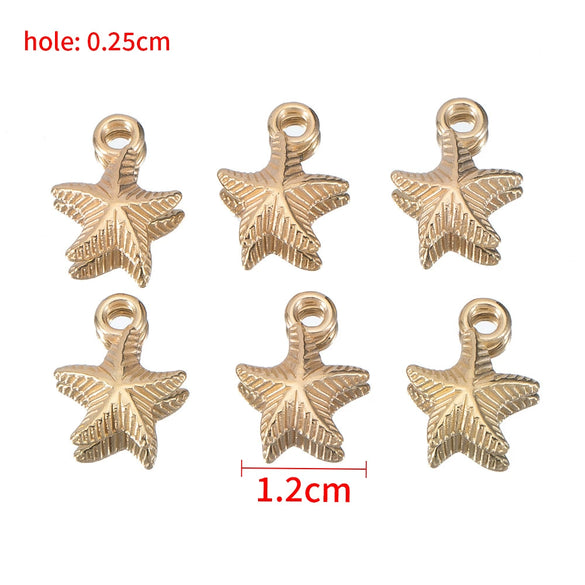 Plastic Resin Handmade Beaded Jewelry With Fivepointed Star Shell Starfish Pendant Cartoon Festive Style Electroplated