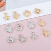 Plastic Resin Handmade Beaded Jewelry With Fivepointed Star Shell Starfish Pendant Cartoon Festive Style Electroplated